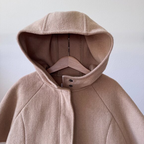 Luxury Kids Beige Cape Coat NWOT | Size 6–7 Hooded Wool-Blend Winter Beautiful - Picture 7 of 16
